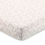 סדין לעריסה מיננה ליין Bloom & Grid ורוד בהיר מודפס | Minene Light Pink Printed