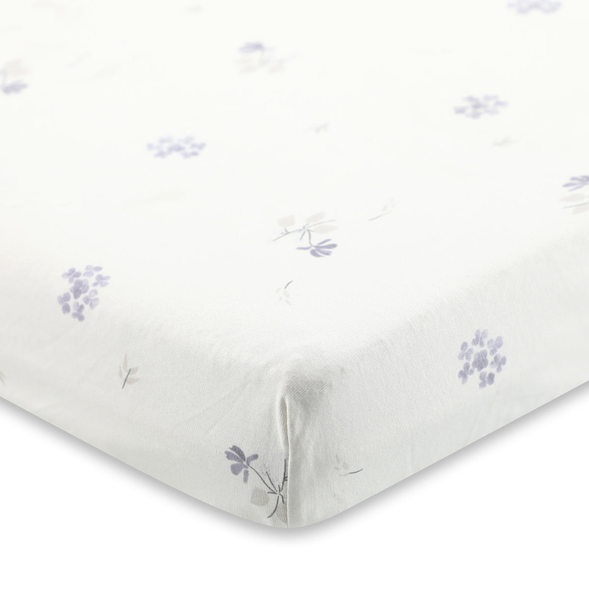 סדין לעריסה מיננה ליין Bloom & Grid שמנת מודפס | Minene Printed Cream