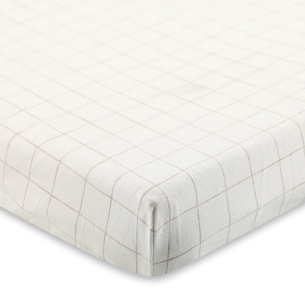 סדין לעריסה מיננה ליין Bloom & Grid אבן מודפס | Minene Printed Stone