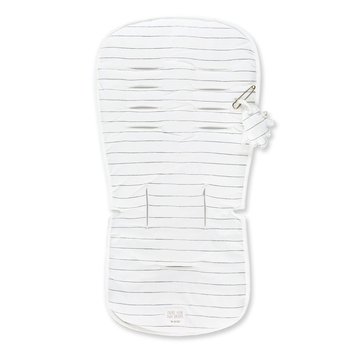 ריפודית לעגלה מיננה ליין Bloom & Grid לבן מודפס | Minene Printed White
