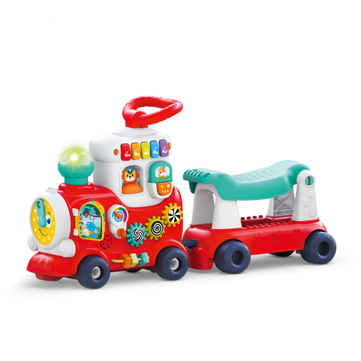 רכבת רכיבה/דחיפה הולה טויס צבעוני | Hola Toys 4in 1 Smart Learning Push & Ride Train Colorful