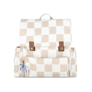תיק גן מיננה רטרו משבצות בז' | Minene Beige Plaid