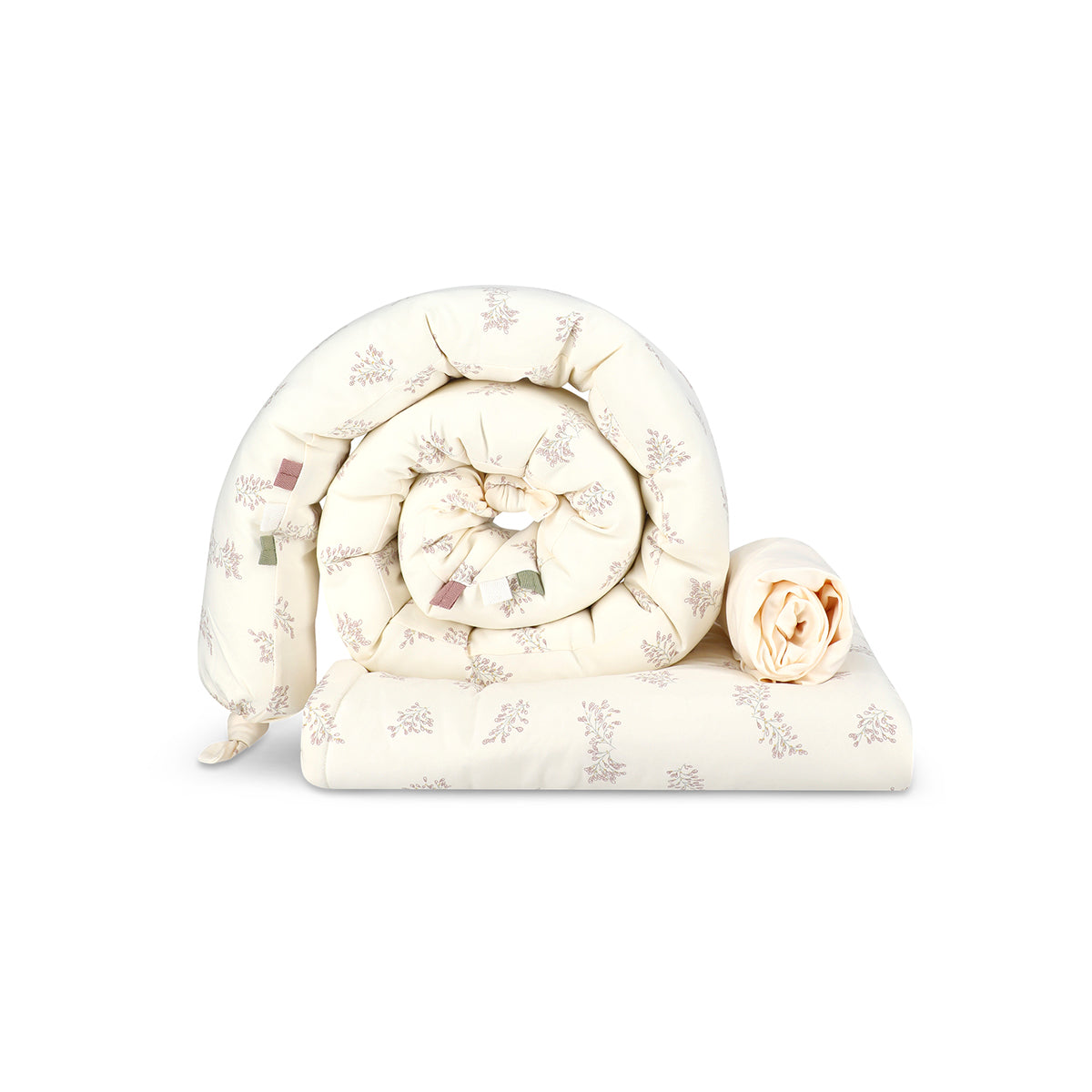 סט מצעים לעריסה מיננה ליין Sweet Dreams שמנת מודפס | Minene Cream Print