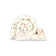 סט מצעים לעריסה מיננה ליין Sweet Dreams שמנת מודפס | Minene Cream Print