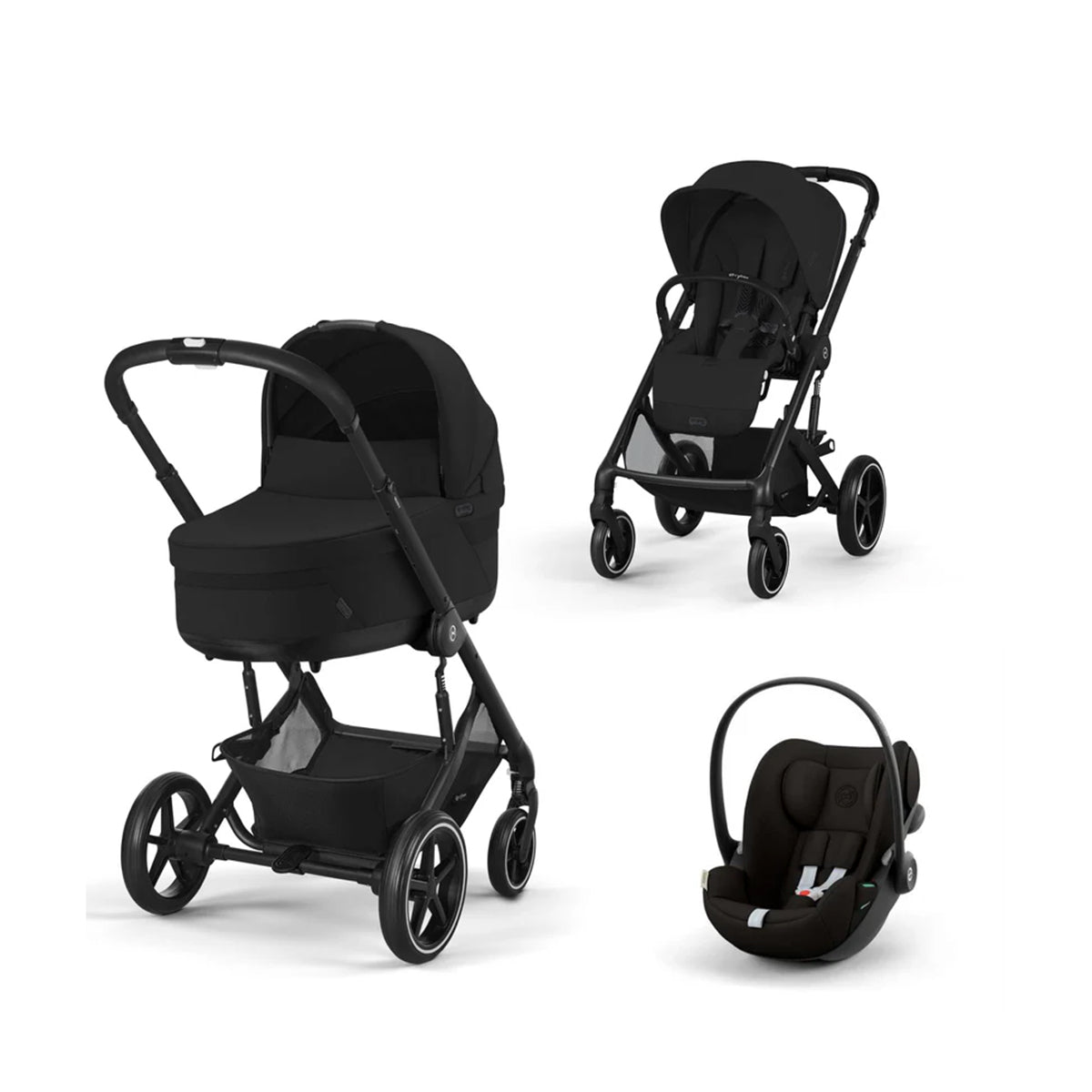 עגלת תינוק משולבת סייבקס בליוס TS5 + סלקל קלאוד G ריפוד שחור | Cybex Balios TS5 + Cloud G