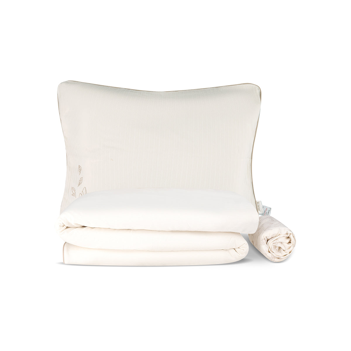 סט מצעים למיטת מעבר מיננה ליין Minene Forest Mist  שמנת מודפס | Cream Prin