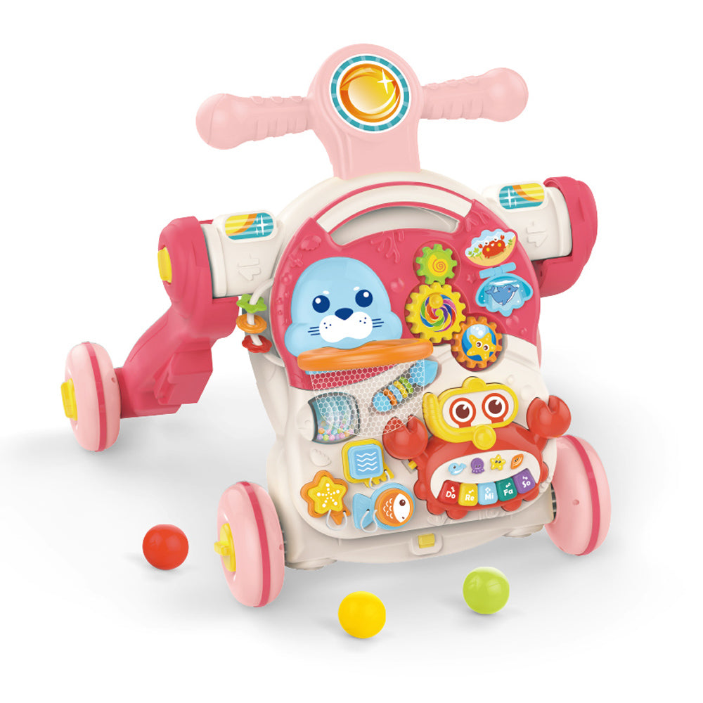 הליכון לתינוק האנגר 4 ב-1 ורוד | Huanger 4In1 Baby Walker Pink