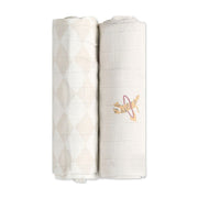 זוג חיתולי במבוק מיננה ליין Wonderland אבן מודפס | Minene Stone Print