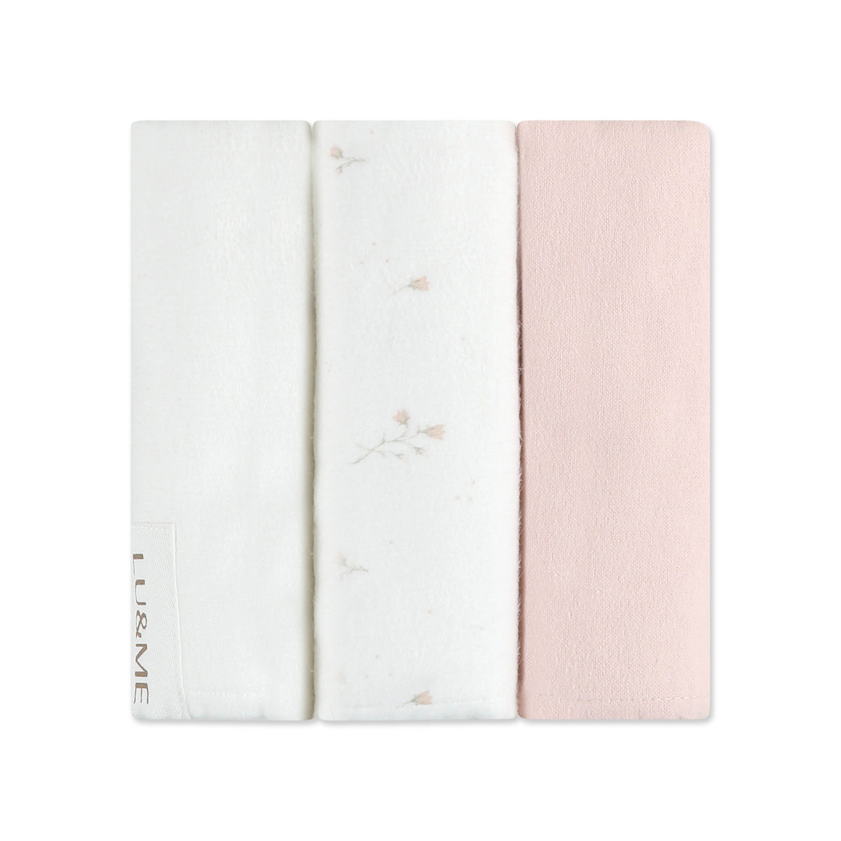 שלישיית חיתולי פלנל לו&מי ורוד | LU&ME Light Pink