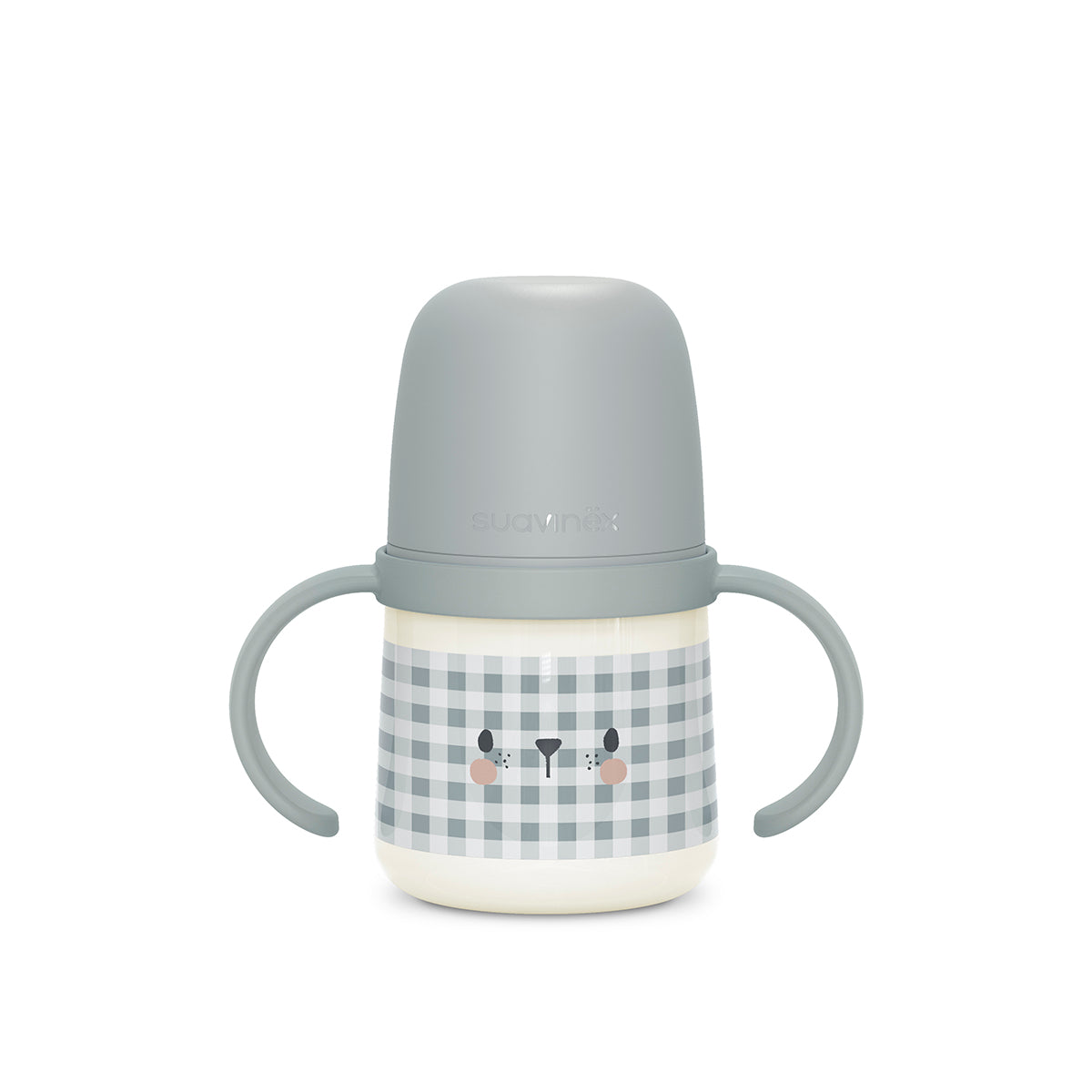 בקבוק שתיה עם ידיות דב אפור Night & Day סובינקס | Suavinex Grey Bear