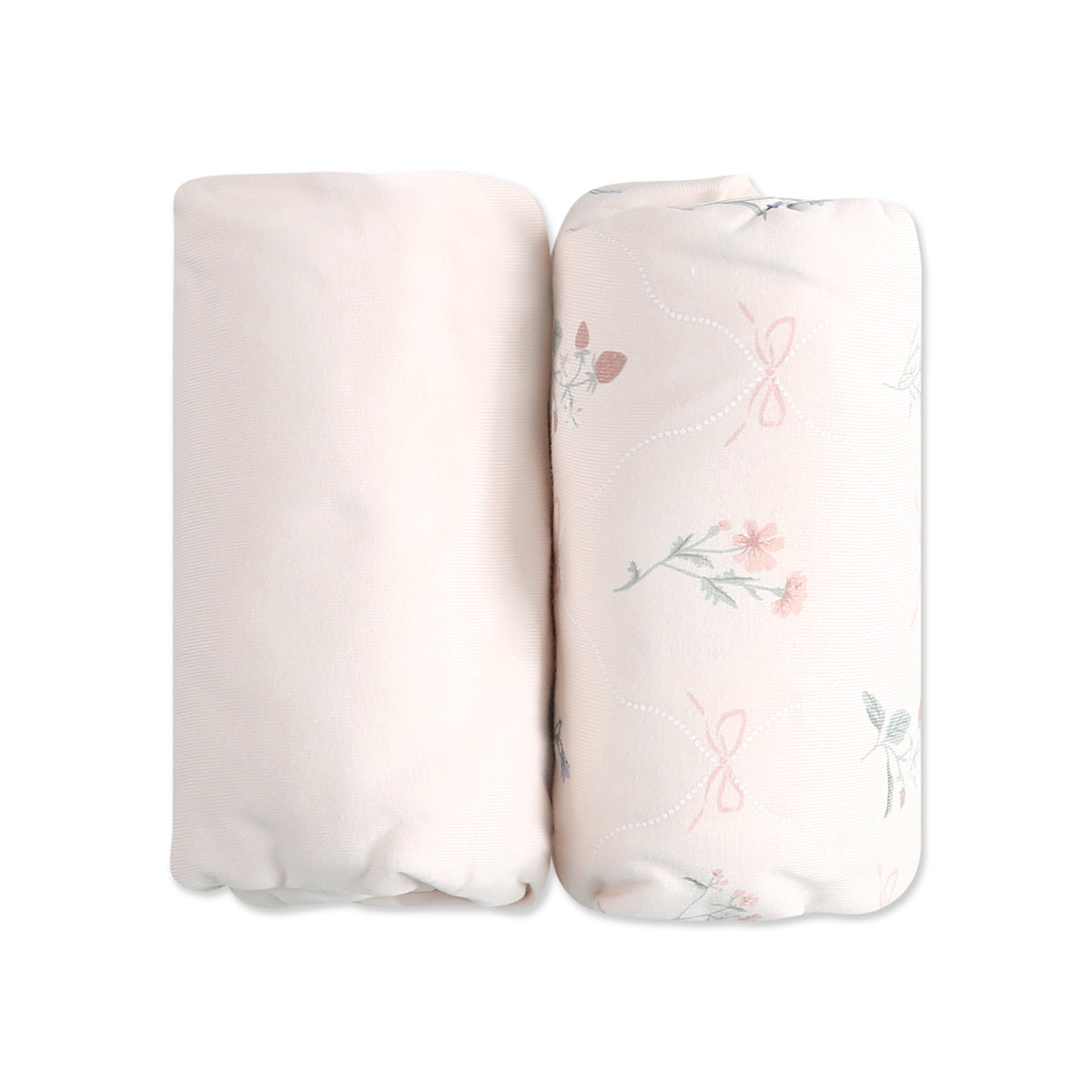 זוג סדינים לעריסה מיננה ליין Wonderland ורוד בהיר | Minene  Light Pink