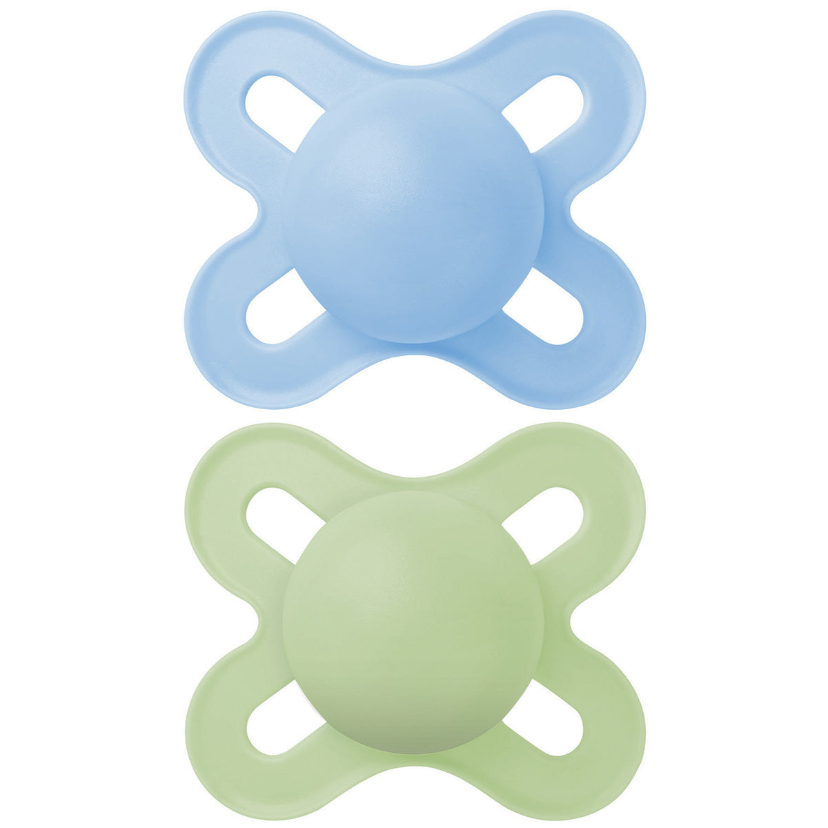 זוג מוצצי לטקס מאמ 0-2 תכלת ירוק | MAM START Light Blue Green