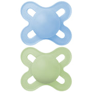 זוג מוצצי לטקס מאמ 0-2 תכלת ירוק | MAM START Light Blue Green