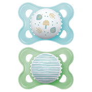 זוג מוצצי לטקס אוריג'ינל מאמ 0-6 תכלת ירוק  | MAM ORIGINAL Light Blue Green