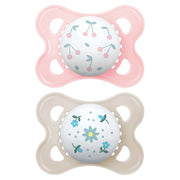 זוג מוצצי לטקס אוריג'ינל מאמ 0-6 ורוד לבן | MAM ORIGINAL Light Pink White