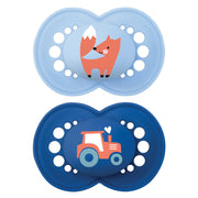 זוג מוצצי סיליקון טבע מאמ 6+ תכלת כחול | MAM ORIGINAL Blue Light Blue