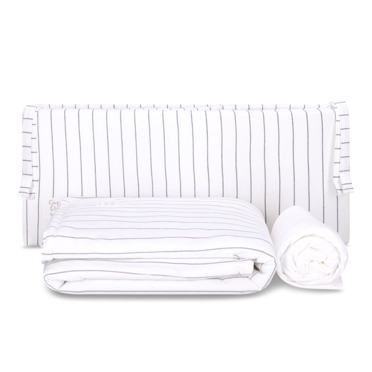 סט מצעים למיטת תינוק מיננה צבע שחור לבן ליין Cotton cloud | Minene Line Cotton cloud