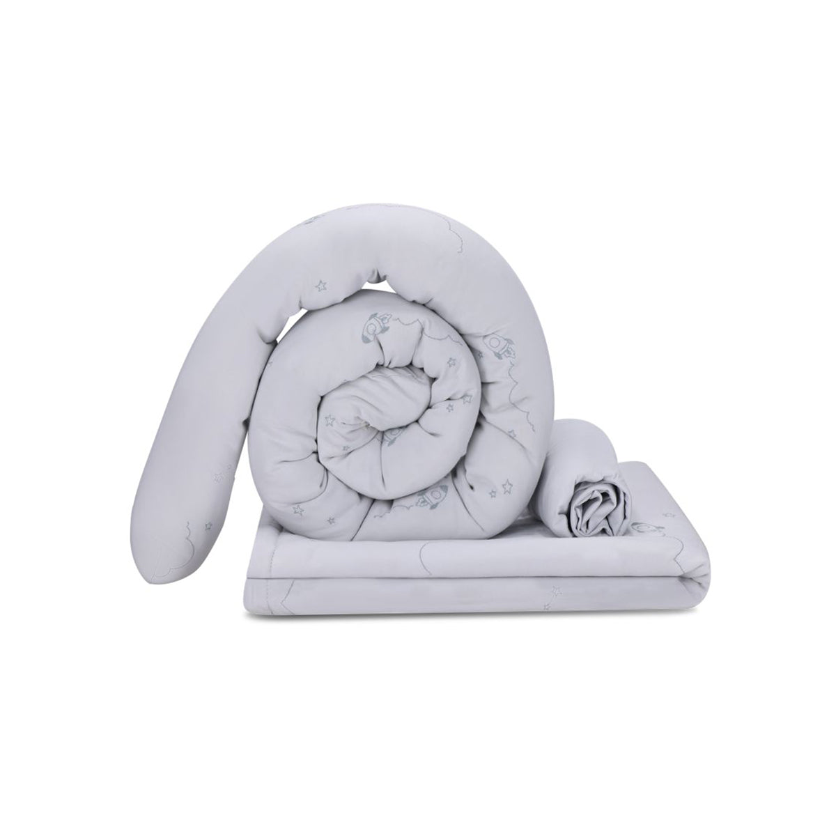 סט מצעים לעריסה מיננה צבע תכלת ליין Cotton cloud  | Minene Line Cotton cloud