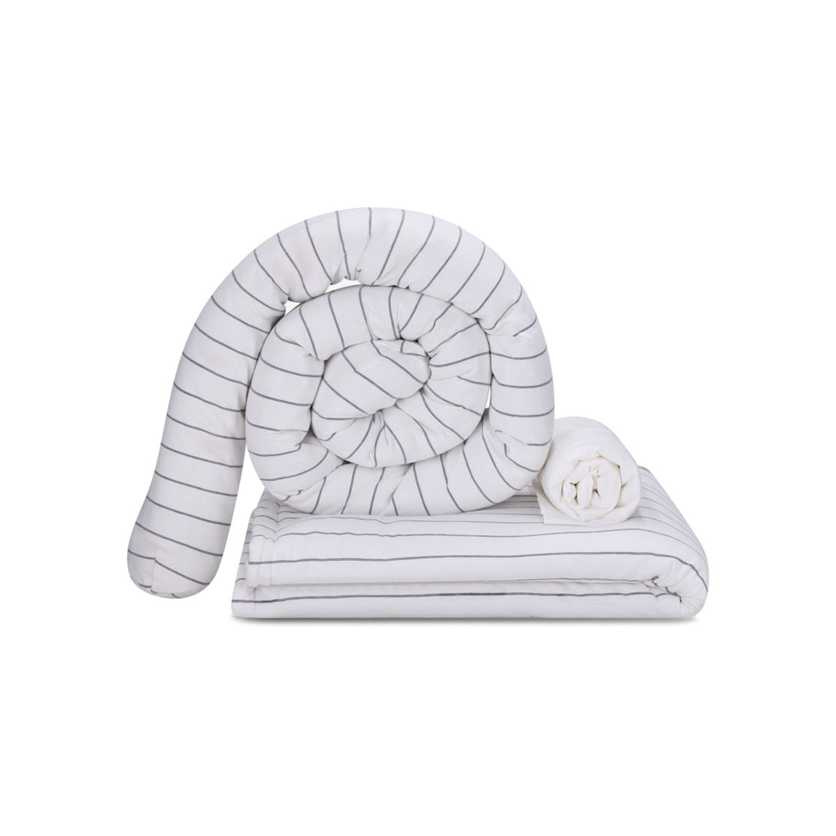 סט מצעים לעריסה מיננה צבע שחור לבן ליין Cotton cloud  | Minene Line Cotton cloud