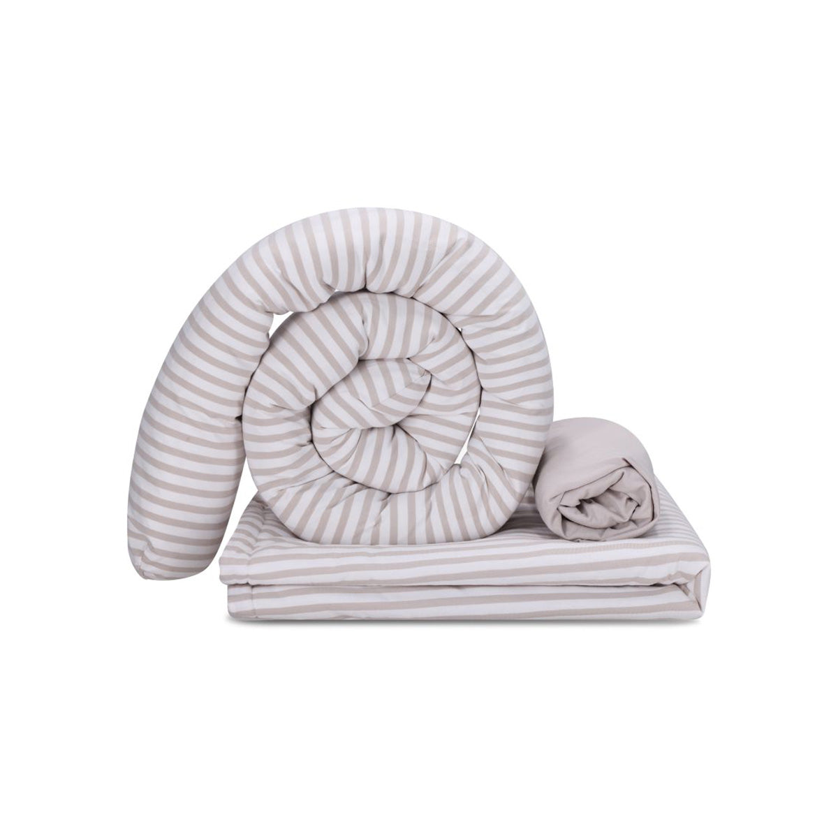 סט מצעים לעריסה מיננה צבע שמנת צבעוני ליין Cotton cloud  | Minene Line Cotton cloud