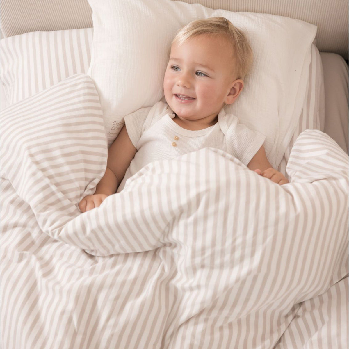 ציפה לשמיכת פוך ג'רסי מיננה צבע שמנת צבעוני Cotton cloud | Minene