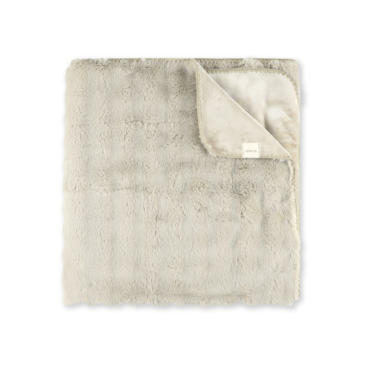 שמיכת  FLUFFY THROW מיננה פרווה טקסטורלית מידה L צבע אבן | Minene