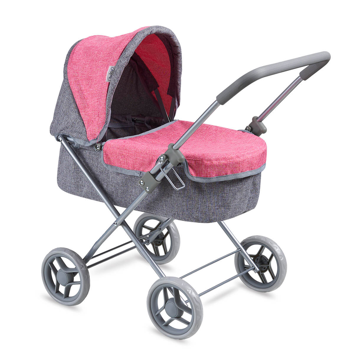 עגלת בובה עם סל שכיבה טוויגי ורוד | Twigy My Doll™ Carrycot Pink