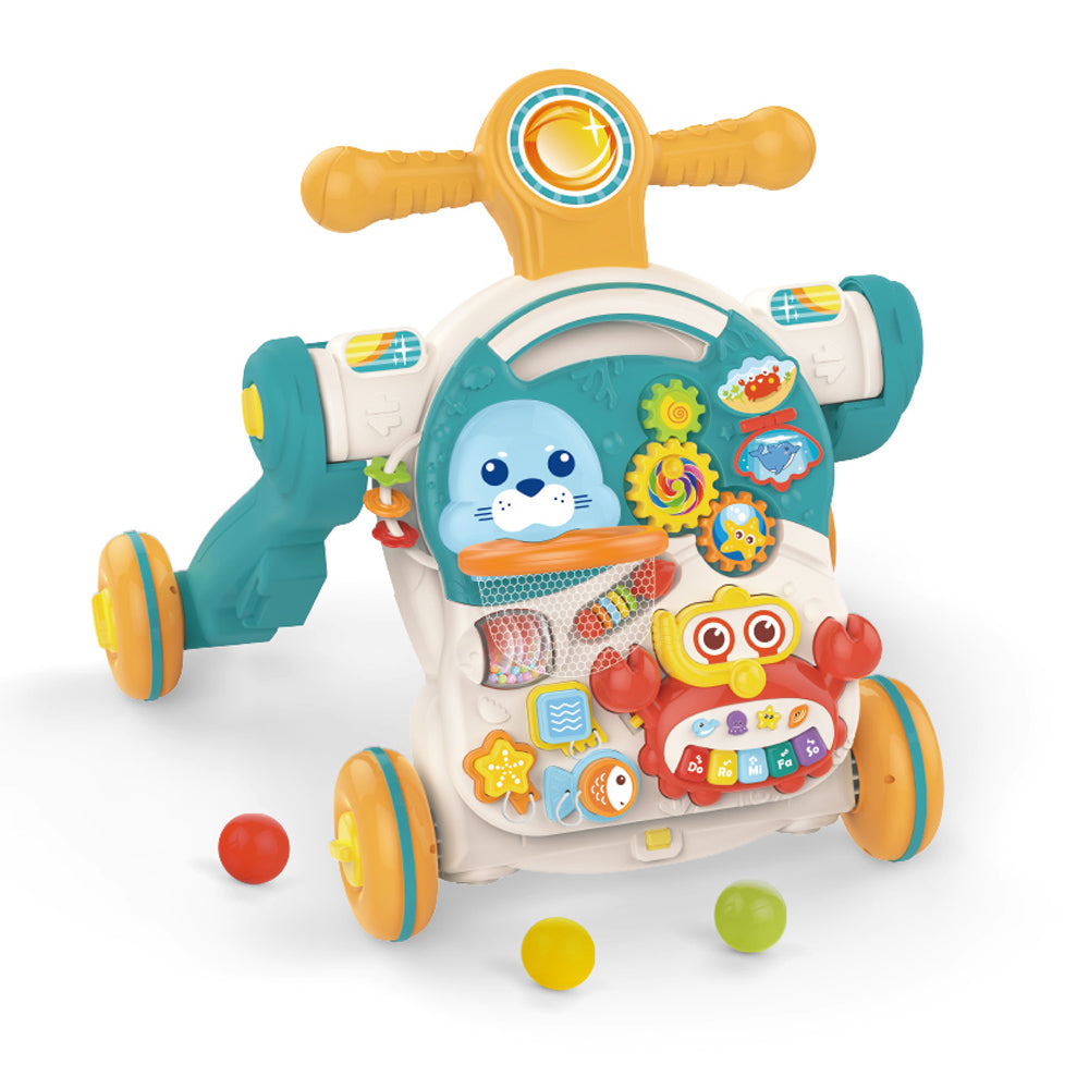 הליכון לתינוק האנגר 4 ב-1 כחול | Huanger 4In1 Baby Walker Blue