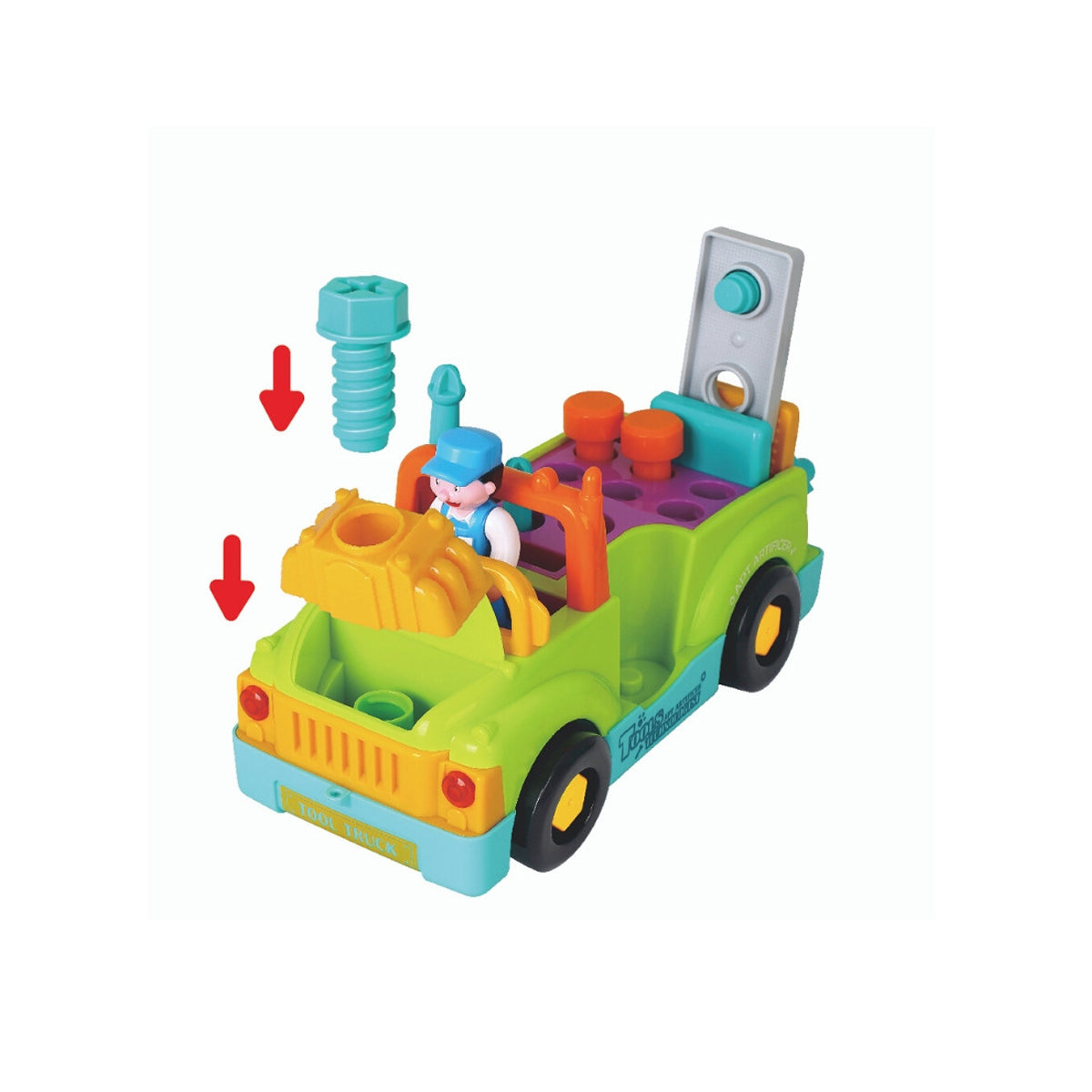 משאית צעצוע למכונאי הקטן הולה טויס | Hola Toys Little Mechanic Tool Truck Colorful