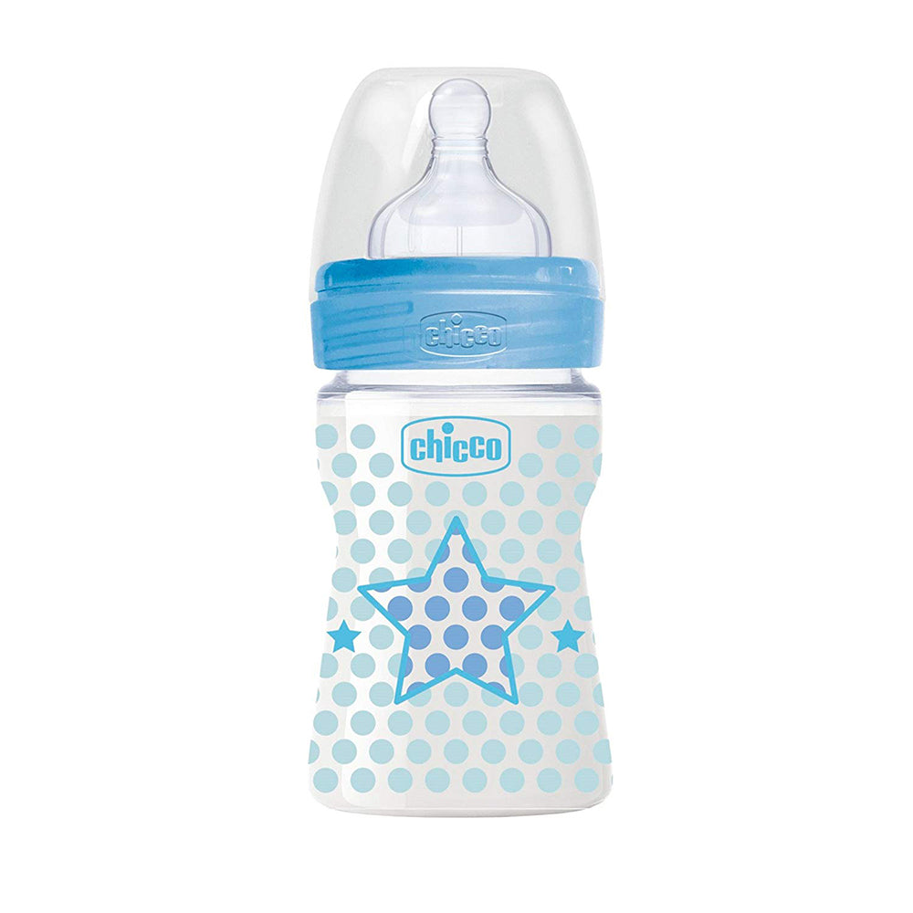 בקבוק צ'יקו וולביאינג ורוד 150 מ"ל 0M+ | Chicco Well Being Feeding Bottle 150ml