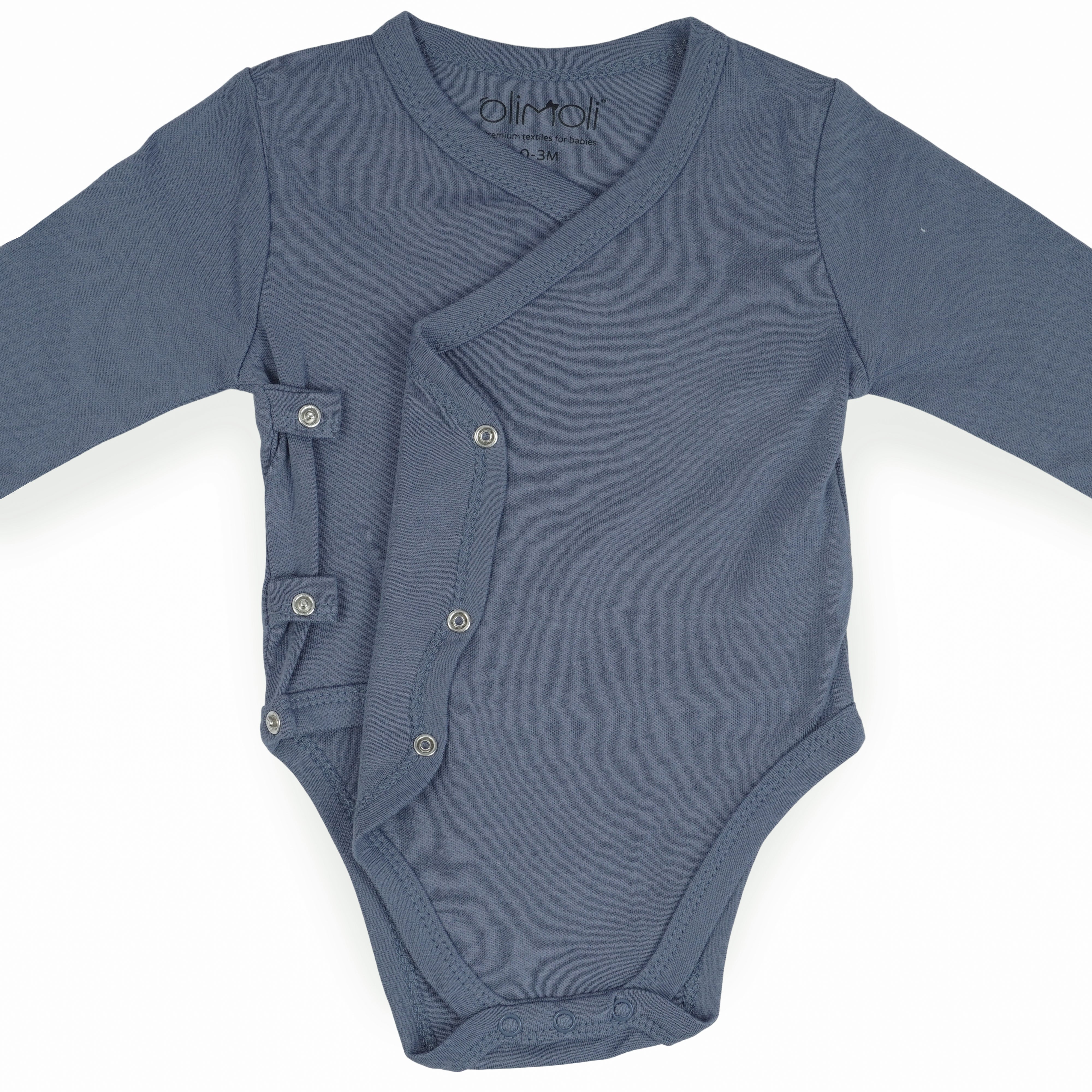 מארז שלישיית בגדי גוף אולימולי חלק בנים NB | Olimoli Baby Body Suit 3 PCS