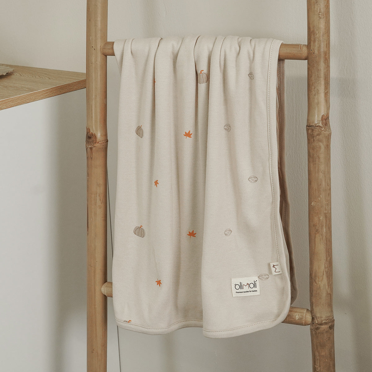 שמיכת קיץ S אולימולי ליין דלעת | Olimoli Pumpkin Mood Summer blanket 80X80 cm