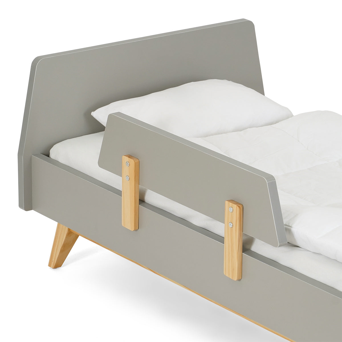 מיטת מעבר דייניז קרוליין אפור/עץ | Dainy's Caroline Toddler Bed Grey/Wood 130×70 cm