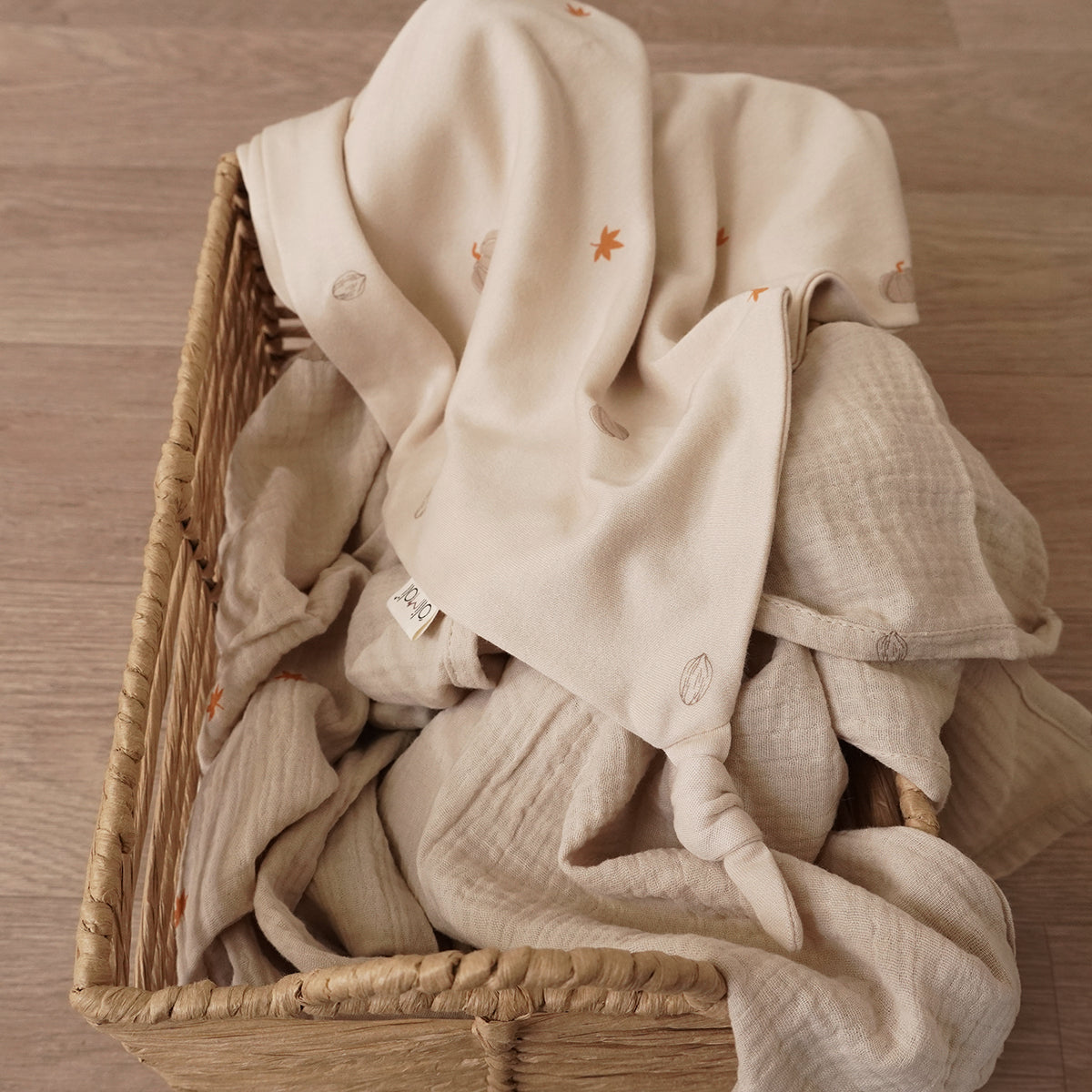 זוג חיתולי S טטרה אולימולי ליין דלעת | Olimoli Pumpkin Mood 2 Small Swaddle 60X60 cm