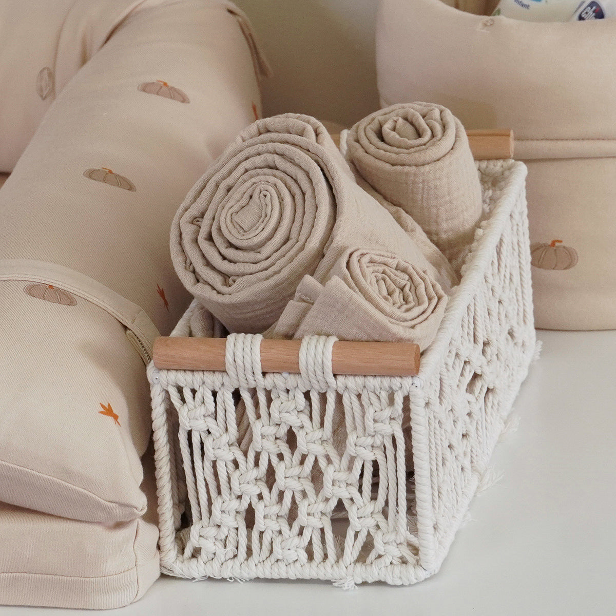 זוג חיתולי S טטרה אולימולי ליין דלעת | Olimoli Pumpkin Mood 2 Small Swaddle 60X60 cm