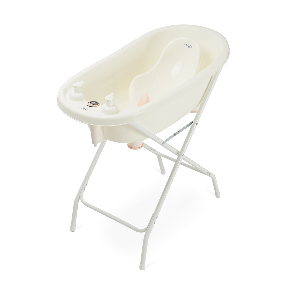 ערכת אמבטיה + מעמד טוויגי ירדן ורוד לבן  | Twigy Yarden Bath Tub & Stand Light  Pink White