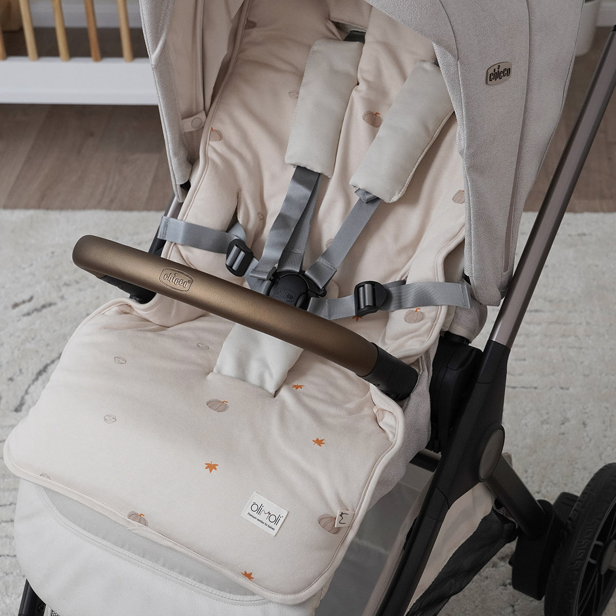 ריפודית לעגלה אולימולי ליין דלעת | Olimoli Pumpkin Mood Stroller Seat Pad