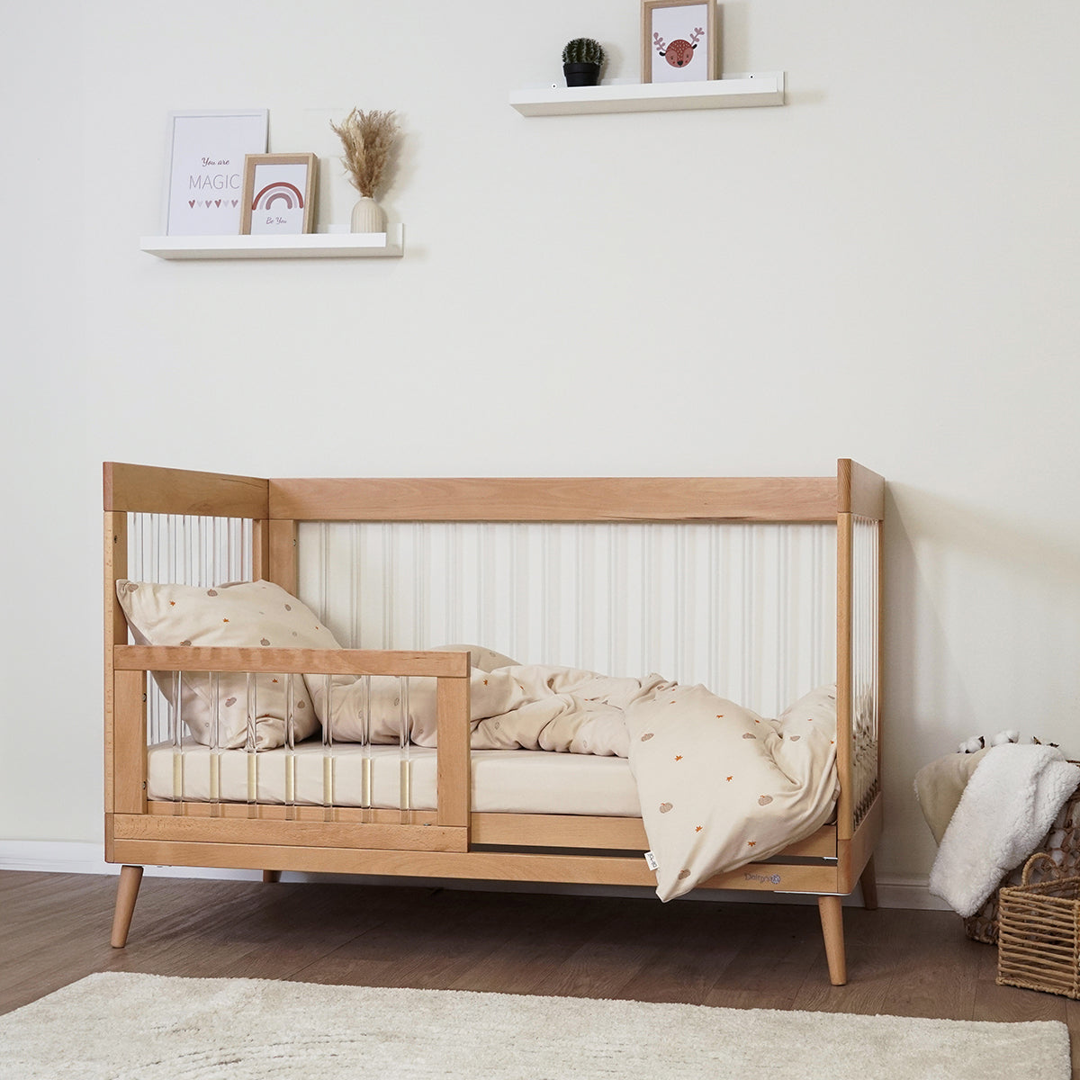 סדין מיטה אולימולי ליין דלעת שקד חלק | Olimoli Pumpkin Mood Baby Bed Sheet 135X80 cm Almond Milk