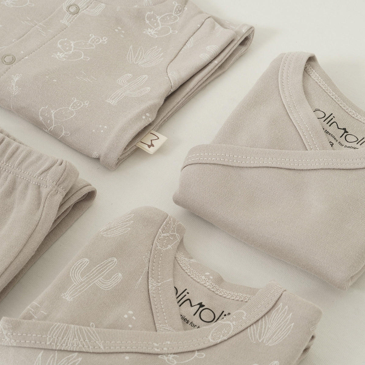 מארז זוג בגדי גוף אולימולי מודפס יוניסקס NB | Olimoli Baby Body Suit 2 PCS