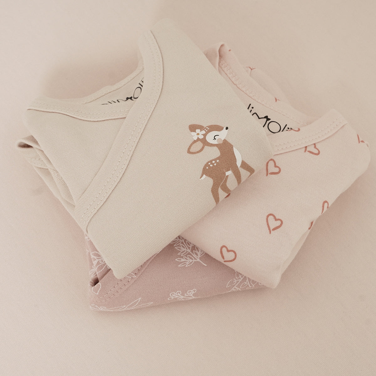 מארז זוג בגדי גוף אולימולי מודפס בנות NB | Olimoli Baby Body Suit 2 PCS