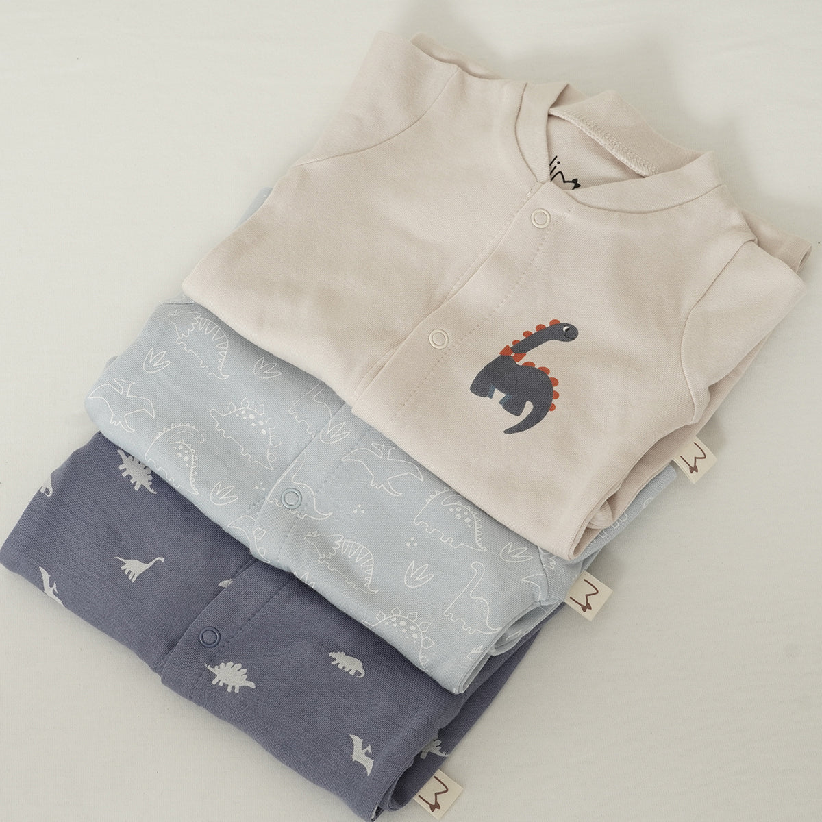 מארז שלישיית בגדי גוף אולימולי חלק בנים NB | Olimoli Baby Body Suit 3 PCS