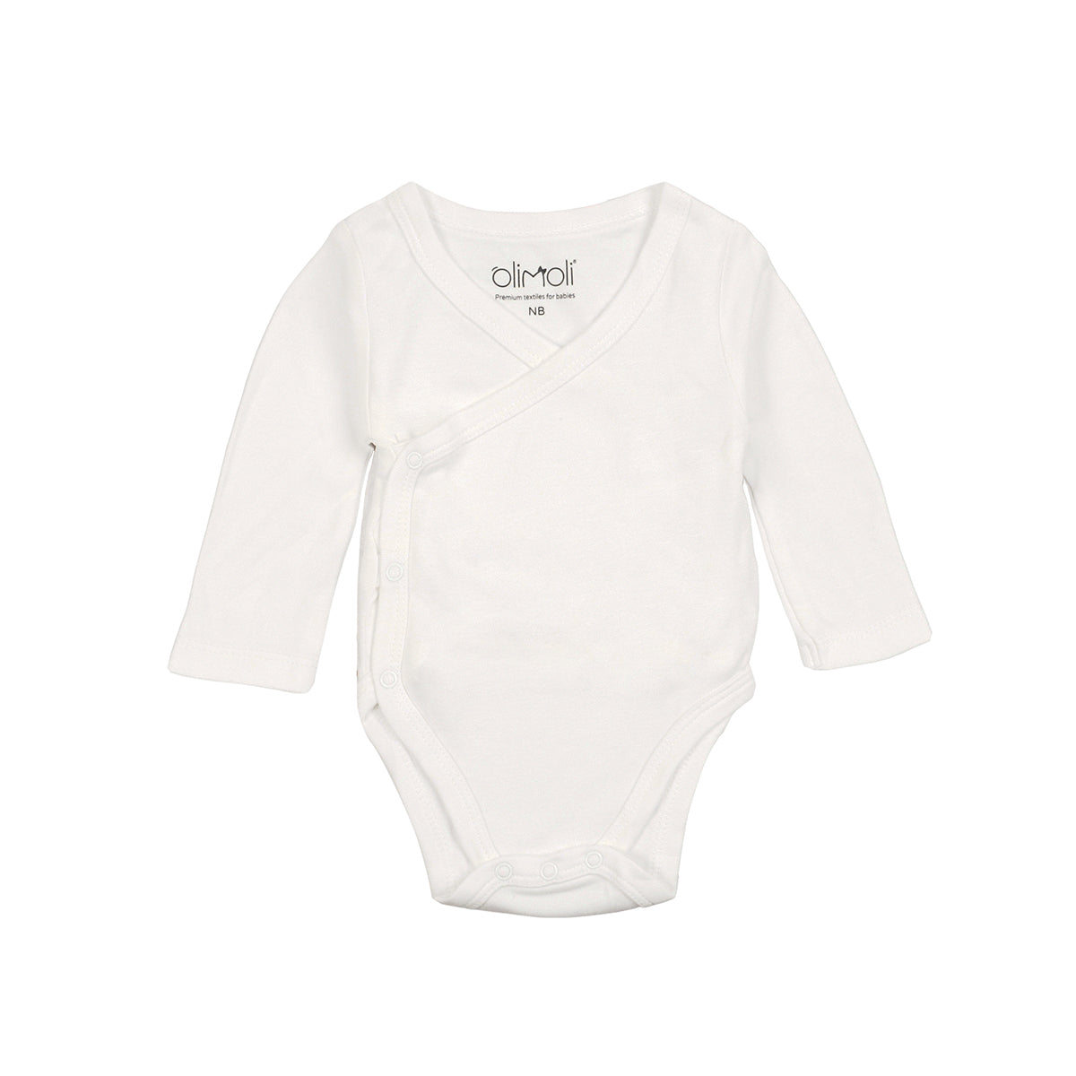 מארז שלישיית בגדי גוף אולימולי חלק לבן 0-3 | Olimoli Baby Body Suit 3 PCS
