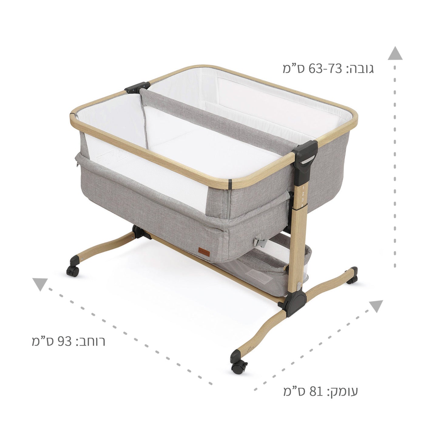 עריסת תאומים נצמדת דיליאנס&קו סיאנה אפור בהיר | Dillians&co. Sienna
