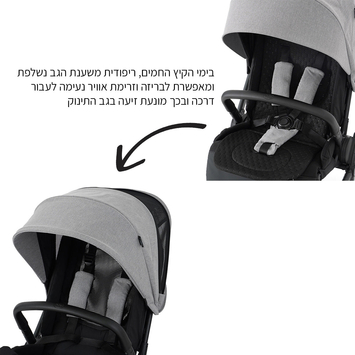 עגלה משולבת טוויגי ג'נסיס שלדה שחורה - ריפוד שחור | Twigy Genesis™ Blackberry Black