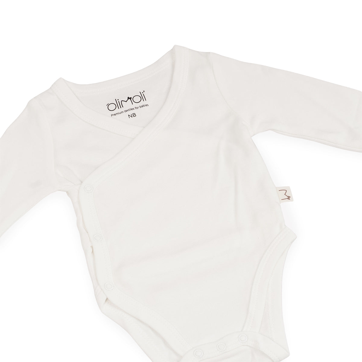 מארז שלישיית בגדי גוף אולימולי חלק לבן 0-3 | Olimoli Baby Body Suit 3 PCS