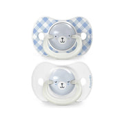 זוג מוצצים פיז' זוהר בחושך Night& Day מידה 6-18 כחול | Suavinex Blue