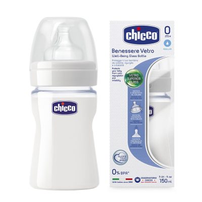 בקבוק זכוכית פטמת סיליקון – Well Being Glass Bottle