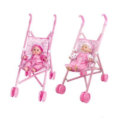 בובה רכה עם עגלת פלסטיק – Soft Baby With Plastic Buggy