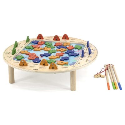 שולחן דייג מעץ ל-4 דייגים