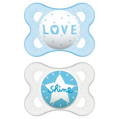 זוג מוצצי סיליקון 0-6 I LOVE MUMMY Original